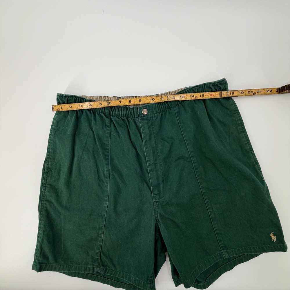 Vintage‎ Polo Ralph Lauren Mens XXL Green Elastic Waist Twill Shorts 6 In Inseam